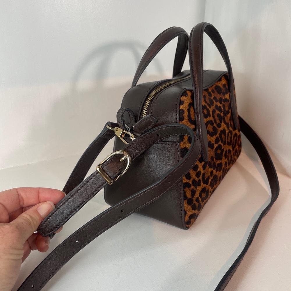 Madewell Leopard Print Calf-Hair Top-Handle Crossbody Bag - Brown/Black - Picture 4 of 9
